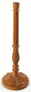 WS-331 Red Oak Wood Stanchions Round Leaf Base