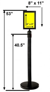 Stanchion With 8x11 Sign Holder
