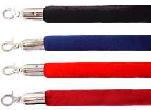 Red Black Blue 1.25 Inch Economy Velour Stanchion Ropes