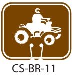 Park Service Brown ATV Trails Area Traffic Cone Signs