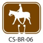 Park Service Brown Horseback Riding Trail Traffic Cone Signs