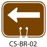 Park Service Brown LEFT ARROW Traffic Cone Signs