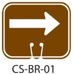 Park Service Brown RIGHT ARROW Traffic Cone Signs