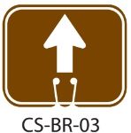 Park Service Brown Go Straight Forward Traffic Cone Signs