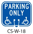 Blue Handicap Parking Only Traffic Cone Signs