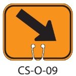 Orange Arrow Down Right Lane Traffic Cone Signs