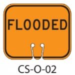 Orange FLOODED Traffic Cone Signs