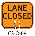 Orange LANE CLOSED Traffic Cone Signs