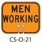 Orange MEN WORKING Traffic Cone Signs