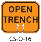 Orange OPEN TRENCH Traffic Cone Signs