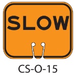 Orange SLOW Traffic Cone Signs