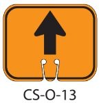 Orange GO STRAIGHT FORWARD ARROW Traffic Cone Signs