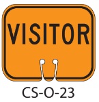 Orange VISITOR Traffic Cone Signs