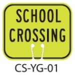 School Zone Green School Crossing Traffic Cone Signs