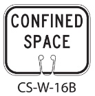 White CONFINED SPACE Traffic Cone Signs