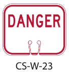 Red White DANGER Traffic Cone Signs