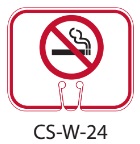 White No Smoking Symbol Traffic Cone Signs