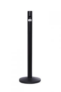 Metal Smokers Pole Cigarette Receptacle Post Black