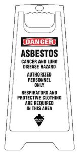 Danger Asbestos Warning Floor Sign White