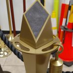 Antique Gold Luxe Stanchion Slate Gray Diamond Inlay