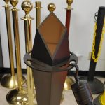 Bronze Luxe Stanchion Polished Gold Diamond Inlay