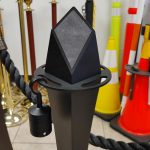 Matte Black Luxe Stanchion Slate Gray Diamond Inlay