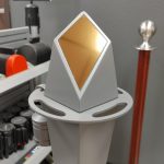 Silver Gray Luxe Stanchion Polished Gold Diamond Inlay