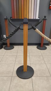 Stanchion Masters 1401 Golden Oak Wood Grain Stanchion Square Top