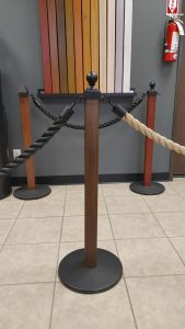 Stanchion Masters 502 Dark Brown Wood Grain Stanchion Ball Top