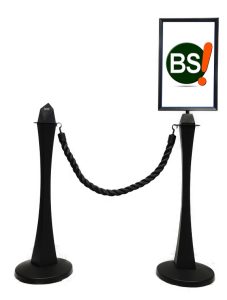 Black Stanchion and Sign Stand Display