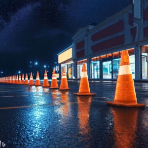 Block Parking Spaces WIth Traffic Cones