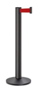 Black Lavi Beltrac 3000 Retractable Stanchion with Red Belt