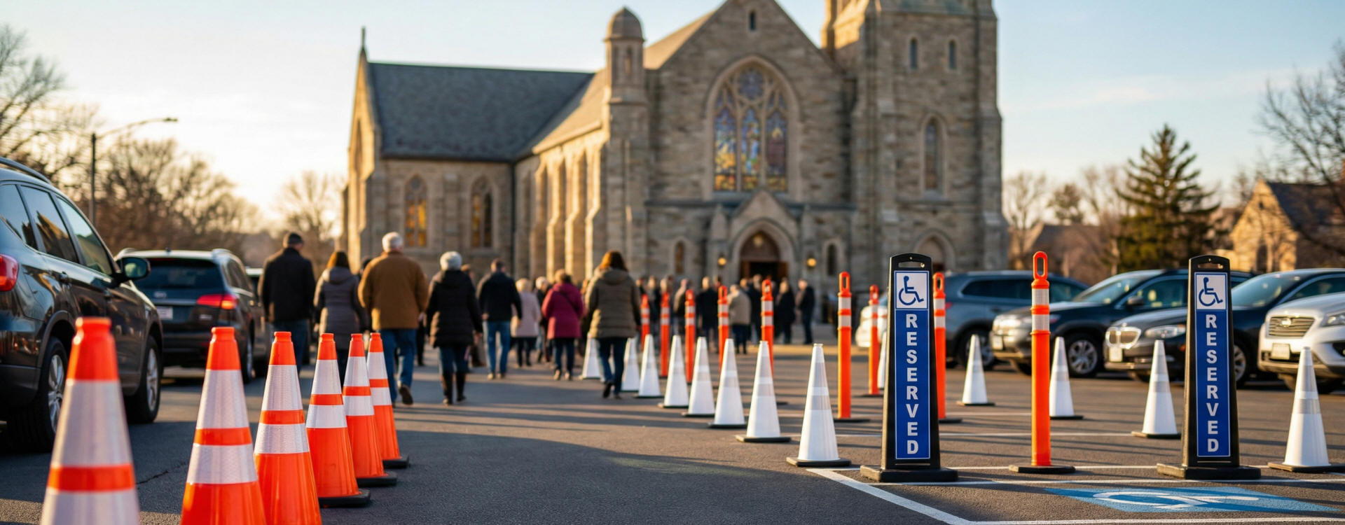Parking lot and pedestrian safety equipment for organizations in Stow, OH