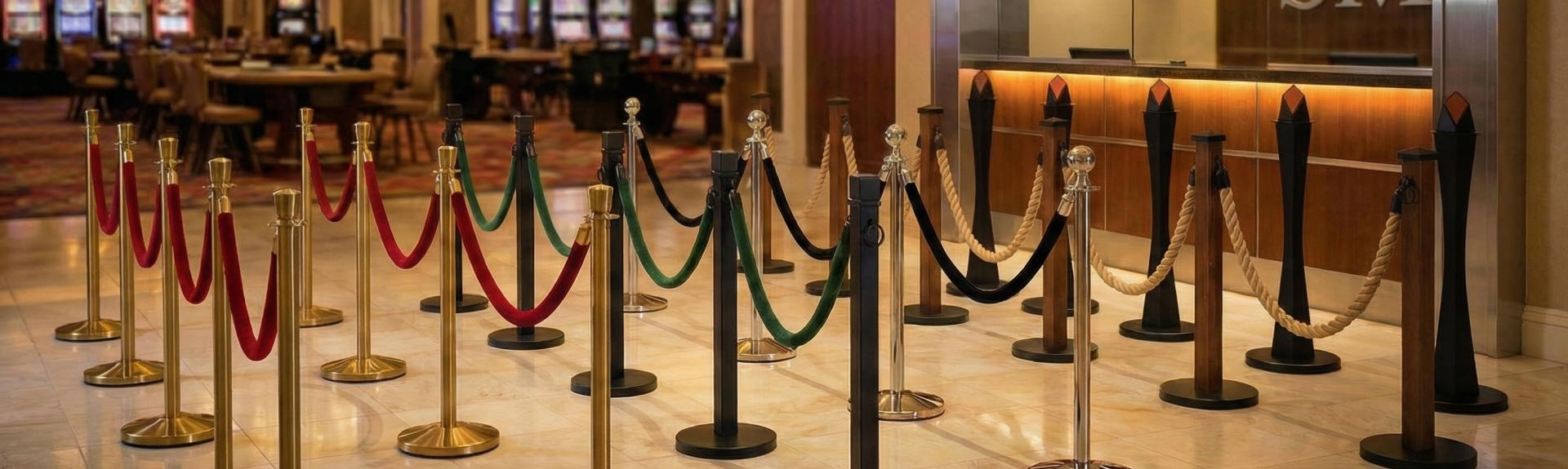 Post and Rope Stanchions Post and Rope Stanchions for Hotels, Casinos, Event Venues